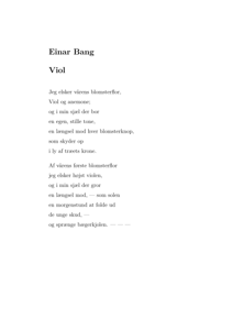 Einar Bang - Viol