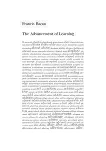 Francis Bacon - The Advancement of Learning